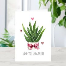 Aloe You Vera Muitíssimo Love Pun Dia de os namora