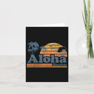 Cartão Aloha Beaches Hawaii Vintage Beach Surfing Retro H