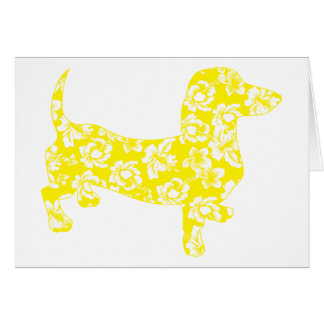 Cartão Aloha Dachshund Yellow