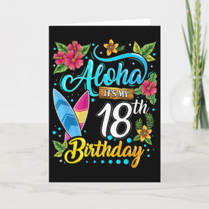 Cartão Aloha É Meu 18º Aniversário Surfando Praia Havaí H