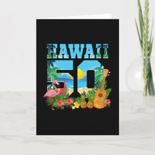Cartão Aloha Havaí 50º Aniversário Havaí Tropical Havaian