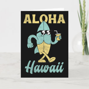 Cartão Aloha Havaí Prancha de Surfe Surfando Surf Diverti