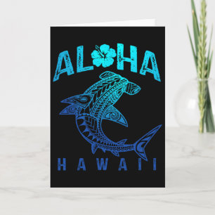 Cartão Aloha Havaí Tril Tubarão Havaiano Polinésio Praia