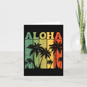 Cartão Aloha Hawaiian Island Palm Trees Surfboard Beach H