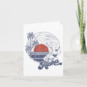 Cartão Aloha Hello Summer Vacation Hawaii Beach Family Mã