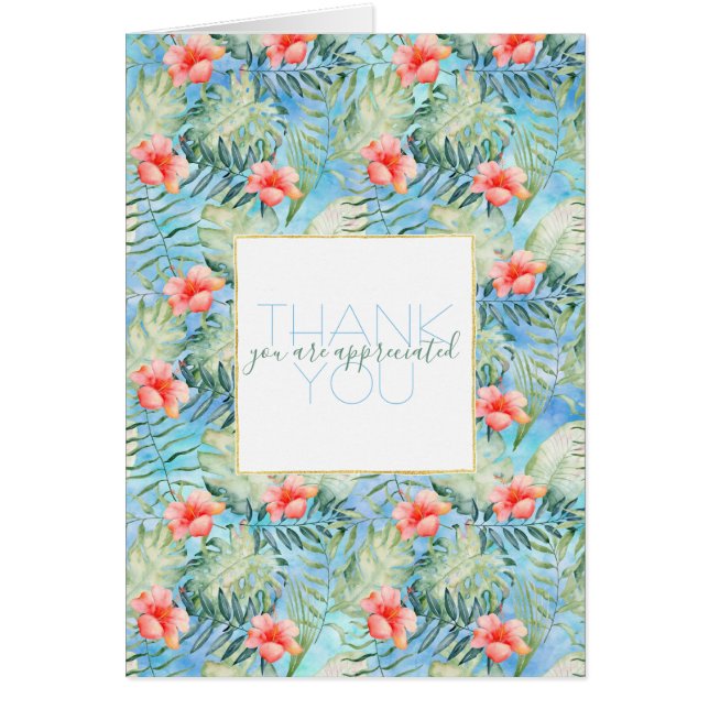 Cartão Aloha hibiscus tropical floral (Frente)