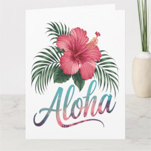 Cartão Aloha Ilhas Havaianas Havaí Flor de Hibisco
