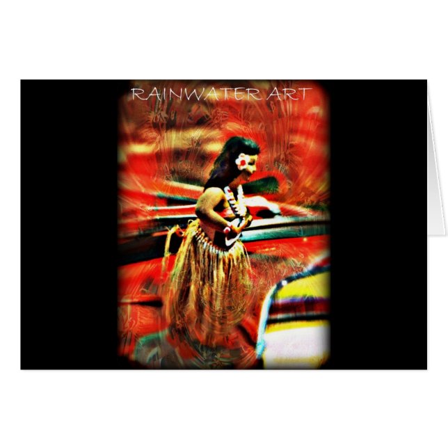 Cartão Aloha menina de Hula (Frente Horizontal)