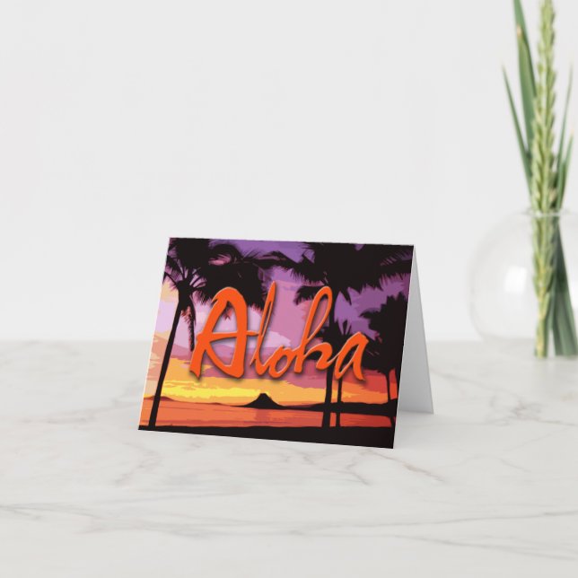 Cartão Aloha Sunset Notecard (Frente)
