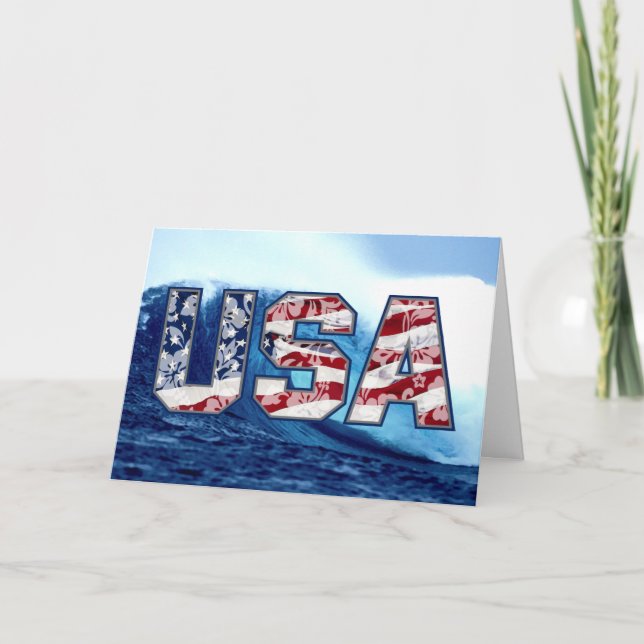 Cartão Aloha USA Wave Greeting Cards (Frente)