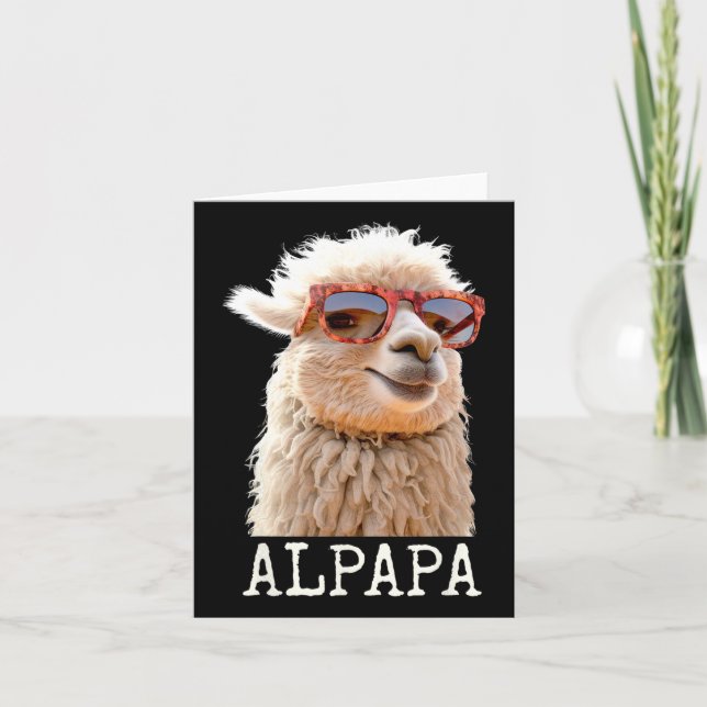Cartão Alpaca Papai Alpapa Lama Papai Fofo Alpaca Pai (Frente)