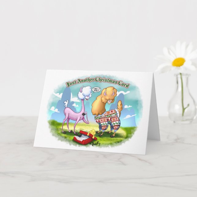 Cartão ALPACA SWEATER (semibrilho) por Jeff Willis Art (Planta pequena)