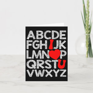 Cartão Alphabet Abc I Te Amo T Shirt Dia de os namorados
