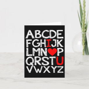 Cartão Alphabet Abc I Te Amo T Shirt Dia de os namorados