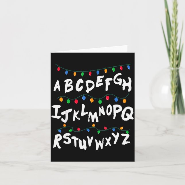 Cartão Alphabet Christmas Lights T Shirt Stranger Tee Gif (Frente)