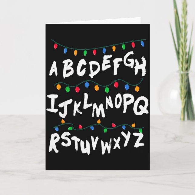 Cartão Alphabet Christmas Lights T Shirt Stranger Tee Gif (Frente)