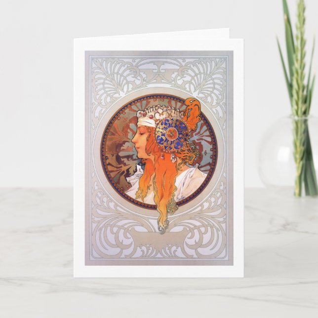 Cartão Alphonse Mucha (Frente)