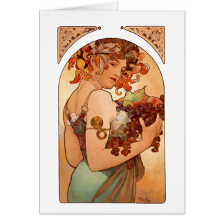 Cartão Alphonse Mucha - as frutas