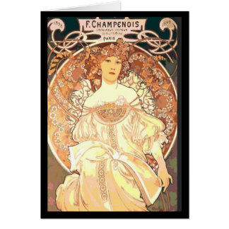 Cartão Alphonse Mucha Champenois Mulher
