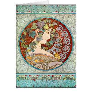 Cartão Alphonse Mucha Ivy
