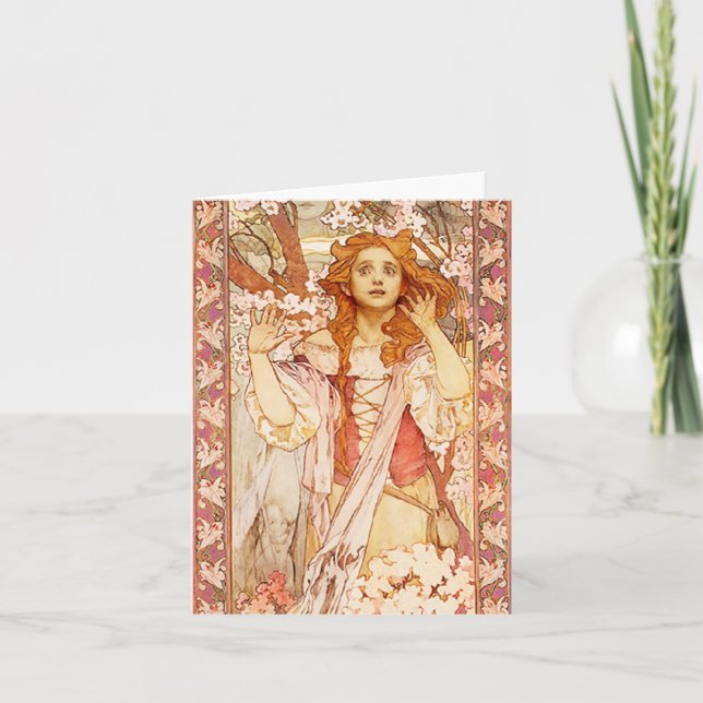 Cartão Alphonse Mucha Joan of Arc Note Card (Frente)