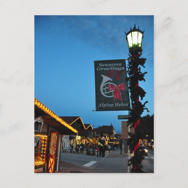 Cartão alpino de Helen GA da rua principal do (Frente)