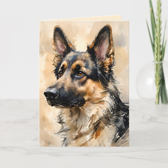 Cartão Alsation German Shepard Dog Art Design Card (Frente)