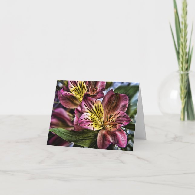 Cartão Alstroemeria Peruvian Lily flower note card (Frente)