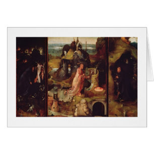 Cartão Altarpiece dos eremitas (óleo no painel)
