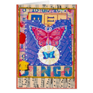 Cartão alterado Bingo da colagem da arte do