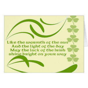 Cartão Alterar cor de fundo - Irlandês Bênção