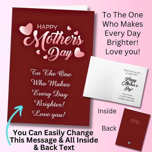 Cartão Alterar Texto, Para Um Que Torna Cada Dia Mais Bri (Criador carregado)