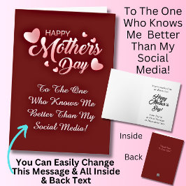 Cartão Alterar Texto, Que Me Conhece Melhor Que As Redes 