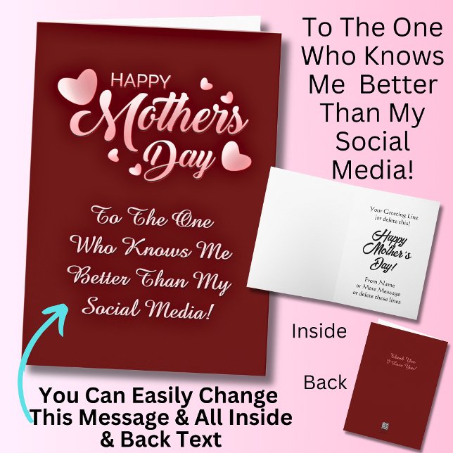 Cartão Alterar Texto, Que Me Conhece Melhor Que As Redes  (Criador carregado)