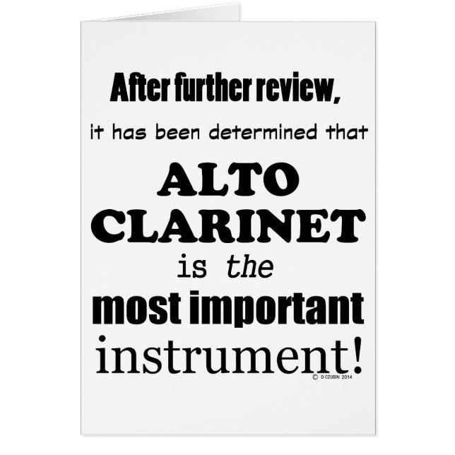 Cartão Alto Clarinet Instrumento Mais Importante (Frente)