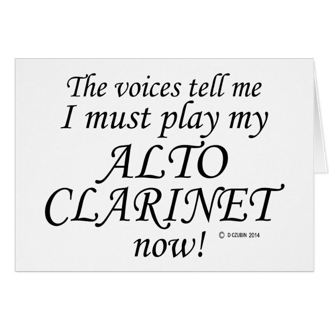 Cartão Alto Clarinet Voices Diz Que Deve Brincar (Frente Horizontal)