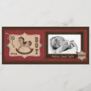 Cartão alto do anúncio do bebê do vaqueiro