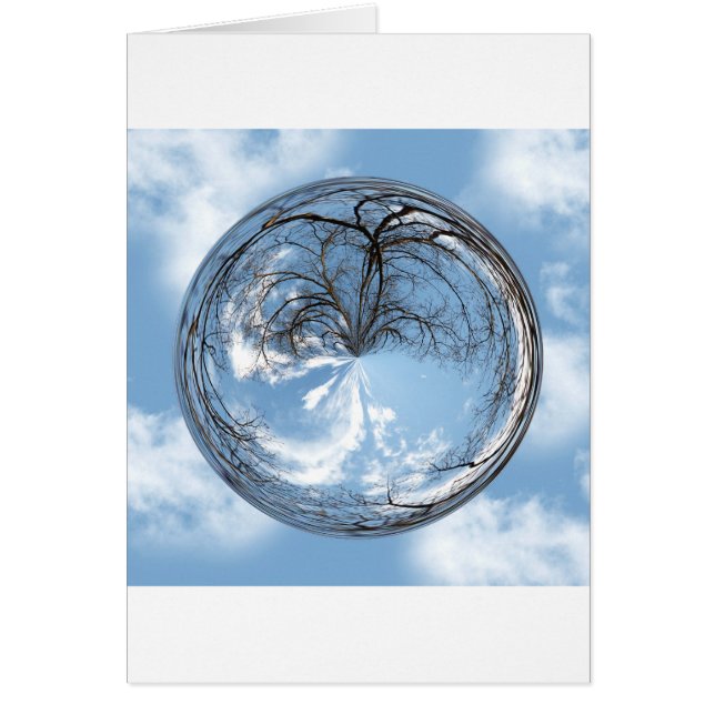 Cartão Alturas do céu com árvore, nuvens, céu, bolha (Frente)