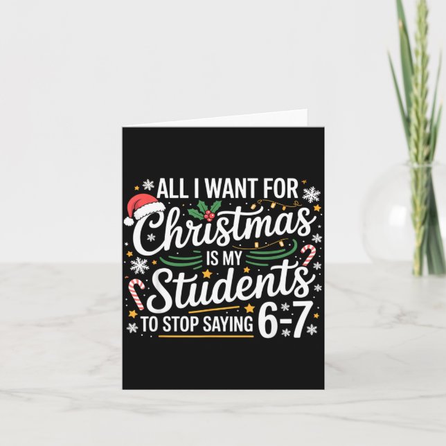 Cartão Alunos Dizendo 6-7 67 Seis Sete Professor Engraçad (Frente)