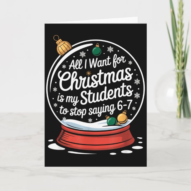 Cartão Alunos Dizendo 6-7 67 Seis Sete Professor Engraçad (Frente)