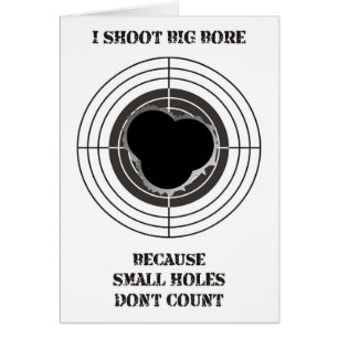 Cartão Alvo com grandes buracos de bala - furo grande