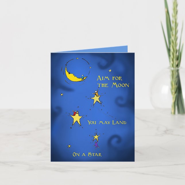 Cartão Alvo das felicitações para a lua (Frente)