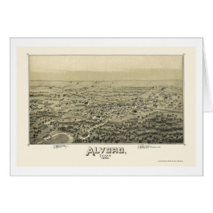 Cartão Alvord, mapa panorâmico de TX - 1890