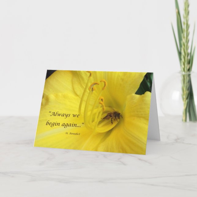 Cartão Always we begin again... (Frente)