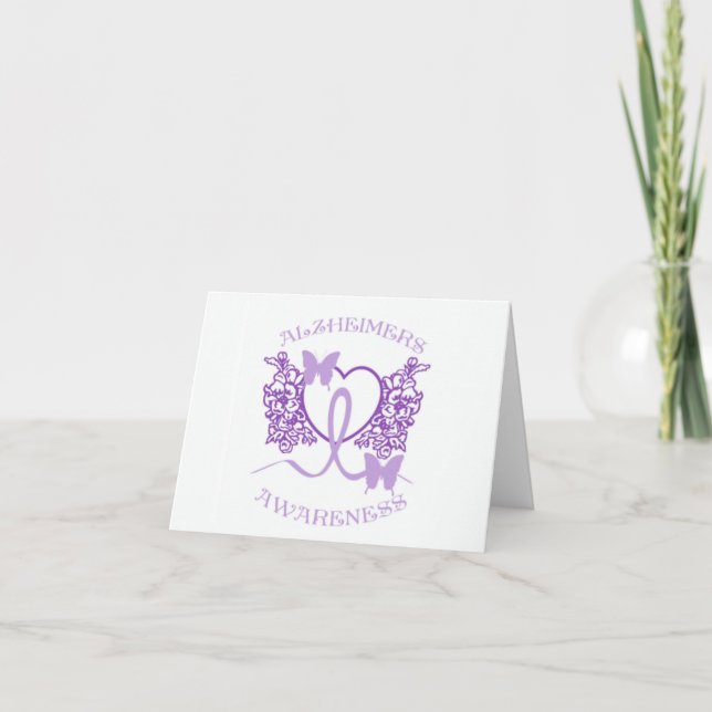 Cartão Alzheimers Awareness Purple Butterflies Card 2 (Frente)