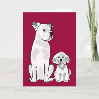 Cartão AM- Bichon Frise e American Bulldog Notecard