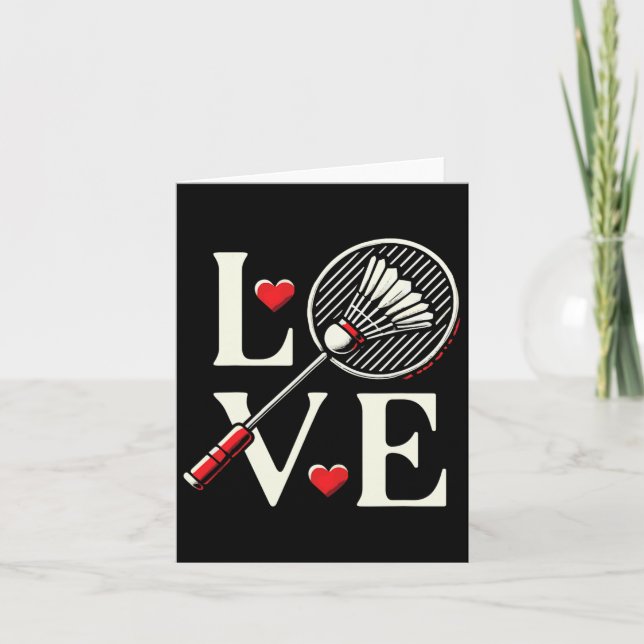 Cartão Ama Dminton Player Heart Racket Shuttle (Frente)