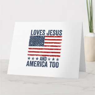 Cartão Ama Jesus e América a Deus, cristão 4º de J
