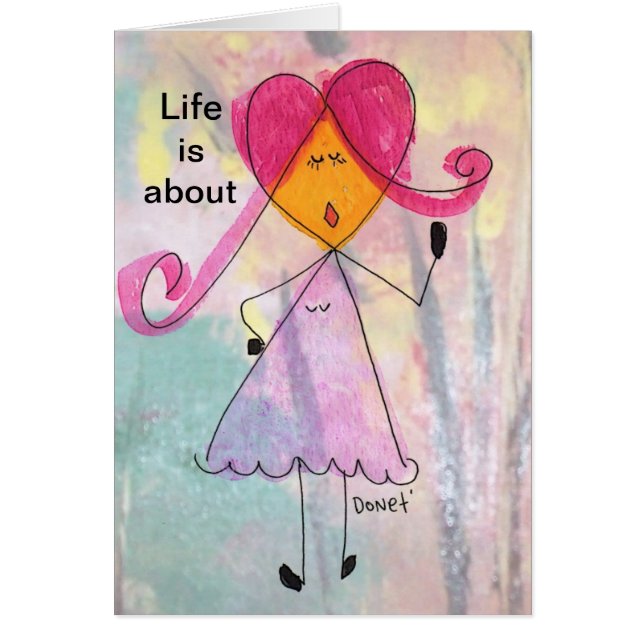 Cartão Amando o com meu coração inteiro inteiro (Frente)