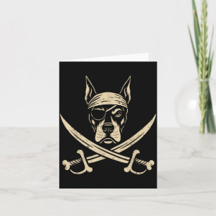 Cartão Amante de Cachorro Doberman Pirata Vintage Dobie O